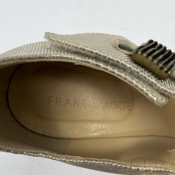 France Mode champagne Metallic Leather pumps with strap EU38.5 - Picture 11 of 13